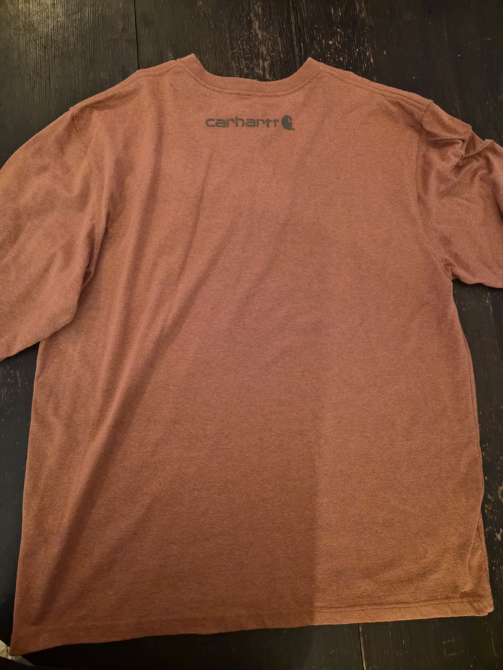 Carhartt Men’s XL Original Fit Long Sleeve Logo Shirt Rust Brown Workwear